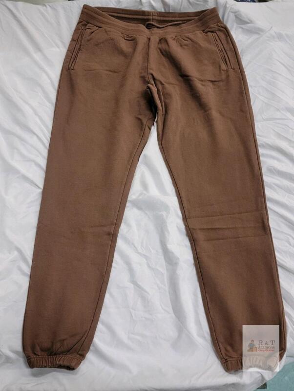 NEW Brown XL Jogger Sweatpants with Elastic Waistband, Drawstring, and Pockets