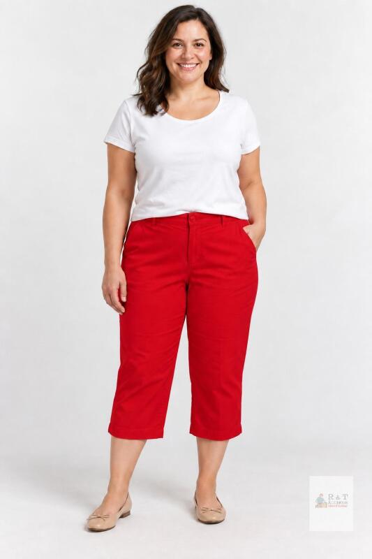NEW Gloria Vanderbilt Amanda Capri Pants 16P Petite Coral Classic Rise Slimming Cotton Spandex Egypt