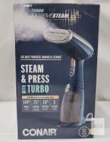 Conair Turbo ExtremeSteam 1875W Handheld Garment Steamer, 5 Steam Settings, 3-in-1 Attachment