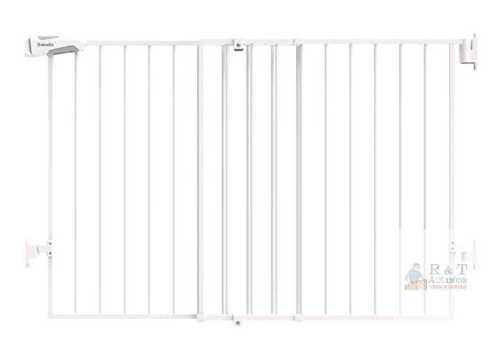 NEW Babelio Extra Wide 31.5&ndash;55" Baby/Pet Safety Gate, 28" Tall, No Bottom Bar, White, Auto-Close