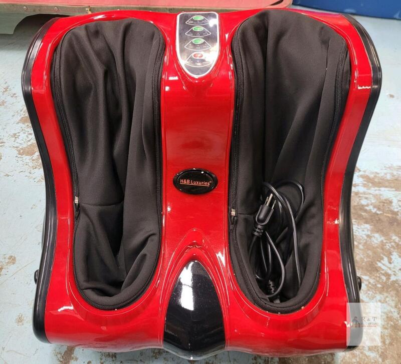 H&B Luxuries FM9810 Electric Foot & Calf Massager with Kneading, Vibration, and Heating Functions