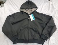 COCAIKW Men's Medium Hooded Zip-Up Jacket with Checked Lining