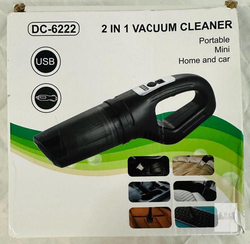 DC-6222 Cordless Handheld Vacuum, USB Rechargeable, 2-in-1, Black, Model 6222-XCQ, Weihmi