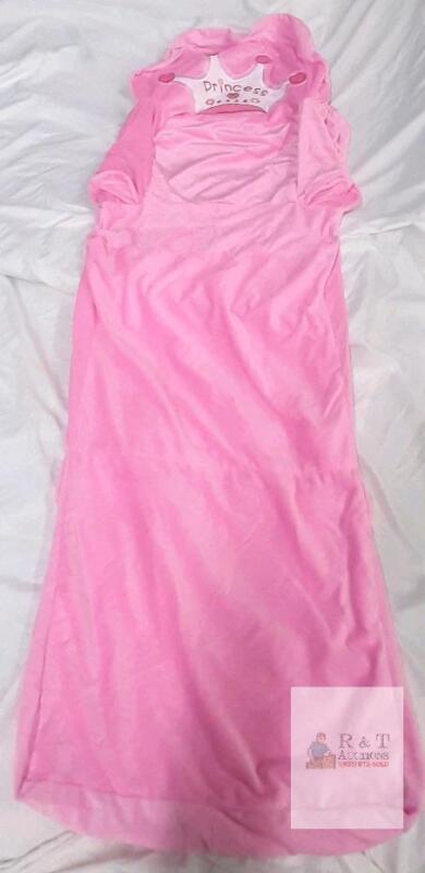 NEW Disney Princess Pink Children's Sleeping Bag, Hooded Crown Design, 56"x28", Fleece Material