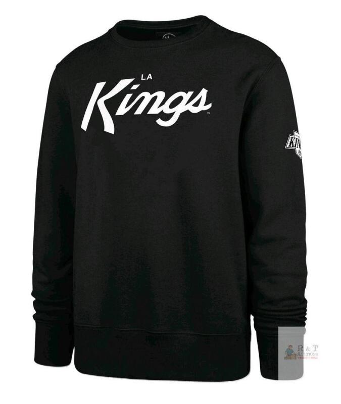 NEW '47 Brand Los Angeles Kings Attitude Fleece Crewneck Sweatshirt, Medium, Black