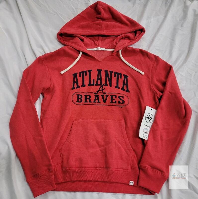 NEW Women's '47 Brand Atlanta Braves Red Hoodie Sweatshirt, Size Small