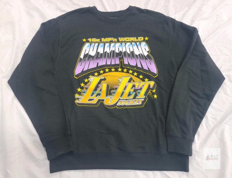 NEW LA JET SOCIETY Men's Crewneck Sweatshirt, Medium, Black, '16x MF'n World Champions' Design