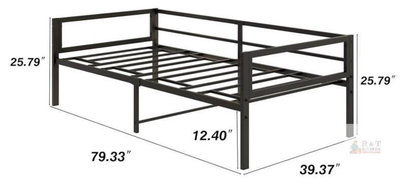 NEW Metal Twin Daybed Frame 79"x39", Black, DUNLEE 950B-BK, Sofa Bed with 12.4" Storage Space