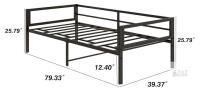 NEW Metal Twin Daybed Frame 79"x39", Black, DUNLEE 950B-BK, Sofa Bed with 12.4" Storage Space