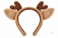 Plush Reindeer Antler Headband, Brown, One Size, Polyester, New, X004VZ17AD