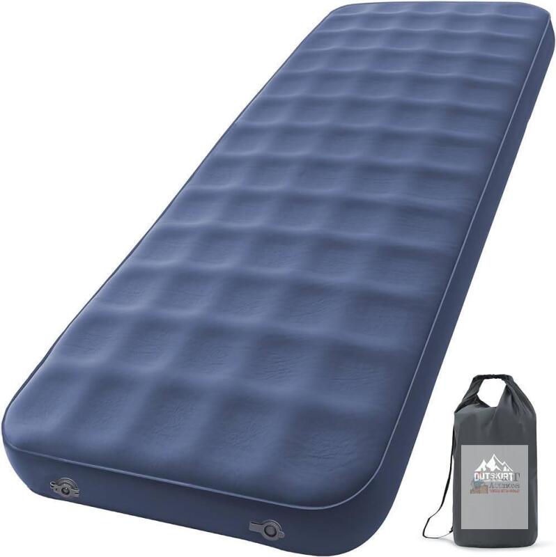 NEW Outskirt CW-WSP Single Self-Inflating Sleeping Pad, 78"x28"x4", 4.8 lbs, Blue, W/ Bag