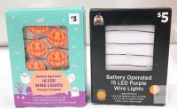 LED Pumpkin Halloween String Lights, Battery,