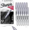 New Sharpie Metallic Permanent Markers, Fine Point, Silver, 12 Count