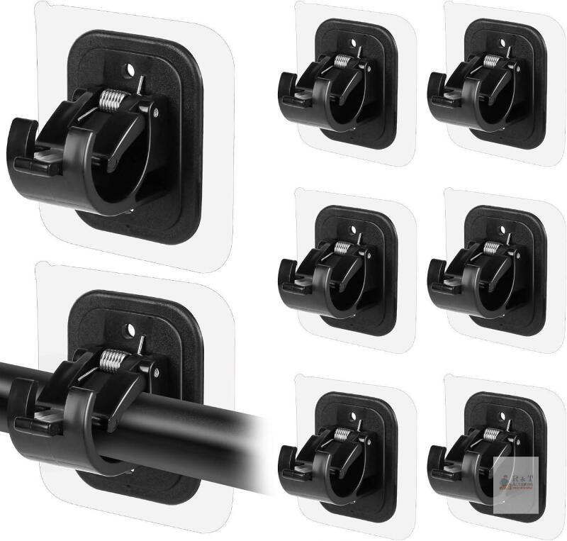 New Codoule 8PCS No Drill Curtain Rod Brackets No Drilling Self Adhesive Curtain Rod Holder Hooks Nail Free Curtain Rod Hooks