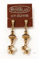 NOS D&rsquo;ORLAN Gold-Tone Multi-Band Earrings with Tag