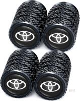 New Tire Valve Caps, Copper, Black, Vehicle Specific Fit (Toyota, Corolla, RAV4, Highlander), Passenger Car, Automotive Valve Stem Caps