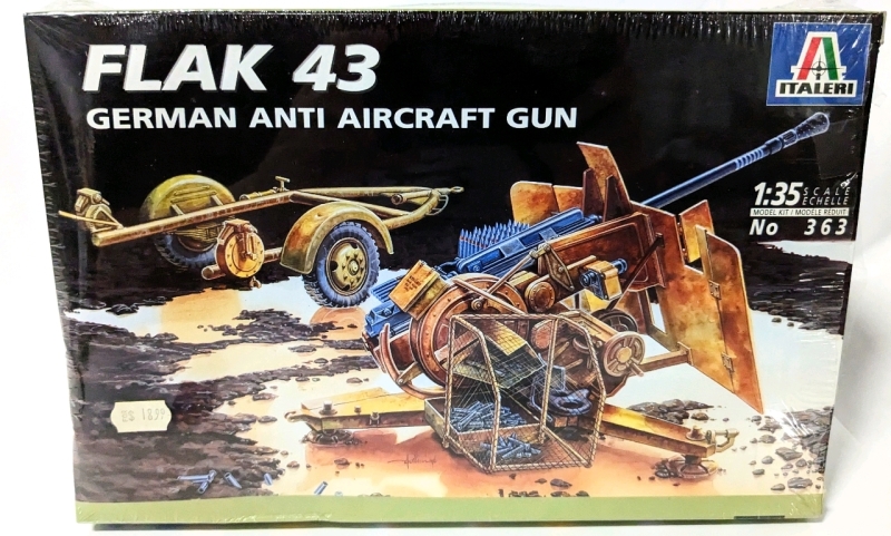 Vintage ITALERI FLAK 43 German Anti Aircraft Gun 1:35: Scale Model Kit No. 363