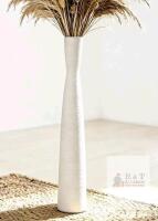 NEW 20-Inch White Ceramic Floor Vase &ndash; Minimalist Design, Ideal for Pampas Grass