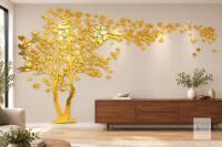 New Large 98" x 51" Gold 3D Tree of Life DIY Wall Decal Set, Left-Facing