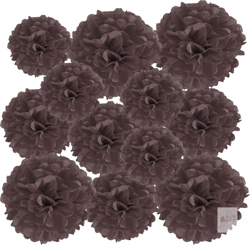 New PATIKIL 4"/6"/8" Tissue Pom Poms Flowers, 12 Pack Paper Flower Ball