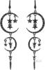 New Moon and Star Drop Earrings Exaggerated Fashion Long Drop Dangle