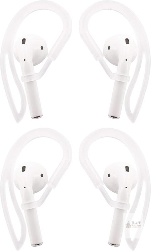 New ALXCD Replacement Earhooks Ear Loop for Airpod 1 & 2S, 2 Pair Over-Ear Soft Silicone Ear Hooks[Anti Slip][Anti Lost], Fit for Airpod 1 Airpod 2 Headphone (Clear)