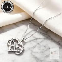 New Elegant Women'S 316 Stainless Steel Infinity Heart Necklace - Sparkling Synthetic Cubic Zirconia Pendant, Low Hypoallergenic, Perfect Gift