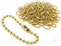 New 4.5&rdquo; Beaded Ball Keychains (100 Pack) Solid Brass Bead Size #6 Tag Chains USA Made