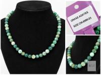 New Green Grass Agate Beaded Necklace &ndash; 6mm