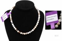 New Bamboo Leaf Agate Beaded Necklace &mdash; 6 mm Round Beads