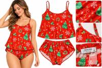 New XS Open Tie Back Ekouaer Women&rsquo;s Christmas Gingerbread Pajama Set &ndash; Size XS