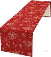 New Red Snowflakes Christmas Table Runner, Seasonal Winter Holiday Kitchen Dining Table Decoration for Home Party Decor 13x60 Inch