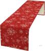 New Red Snowflakes Christmas Table Runner, Seasonal Winter Holiday Kitchen Dining Table Decoration for Home Party Decor 13x60 Inch
