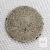 1899 France 50 Centimes "Sower" Silver Coin