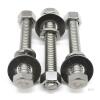 New (10 Sets) 1/4-20x2-1/2 Stainless Steel Hex Head Screws Bolts, Nuts, Flat & Lock Washers, 18-8 (304) S/S, Fully Threaded