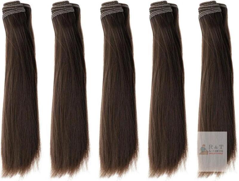 New 15CM Doll Hair Wigs, 5 Pcs High Temperature Silk Straight Wig Hair Extension Accessories for Doll Hair Making