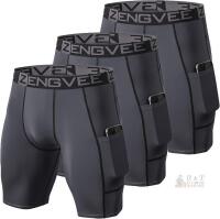 New Size Med ZENGVEE Men's 3 Pack Compression Shorts with Pockets Athletic Baselayer Underwear for Running,Workout,Training
