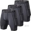New Size Med ZENGVEE Men's 3 Pack Compression Shorts with Pockets Athletic Baselayer Underwear for Running,Workout,Training