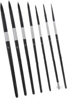 New 7Pcs Professional Liner Brush with Round Tip Wood Handle Soft Bristles Brush for Sketching Painting Art Illustrations Watercolor Painting Brushes