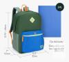 NEW Roots Teen Lightweight Recycled Laptop Backpack, 34L, Khaki/Blue, 15.6" Laptop Compartment - 2