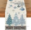 New 36"x12" Artoid Artoid Mode Pine Tree Merry Xmas Table Runner Home Party Decor 13x36 Inch | Blue Snowflakes Christmas, Winter Holiday Seasonal Kitchen Dining Table Decoration