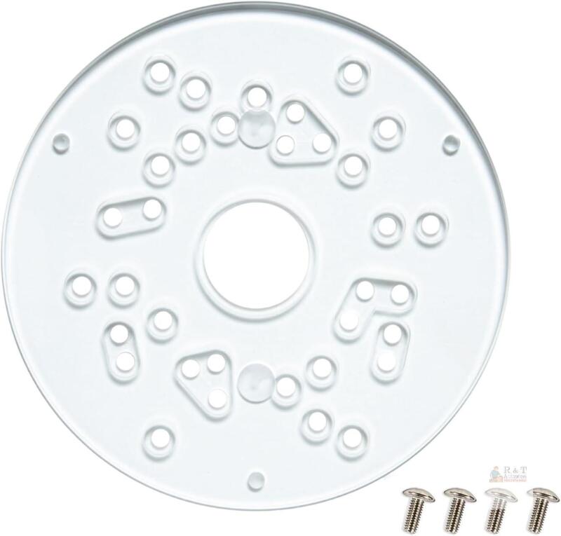 New POWERTEC 71381 5-3/4" Universal Trim Router Base Plate |no screws)