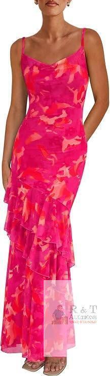 New Size Med PRETTYGARDEN Women's Boho Floral Tiered Maxi Dress