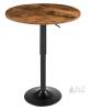 NEW HOOBRO BF58BT01G1 Height Adjustable Round Bar Table, Rustic Brown Top, 21.7" Diameter, Steel Base