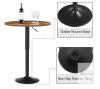 NEW HOOBRO BF58BT01G1 Height Adjustable Round Bar Table, Rustic Brown Top, 21.7" Diameter, Steel Base - 3