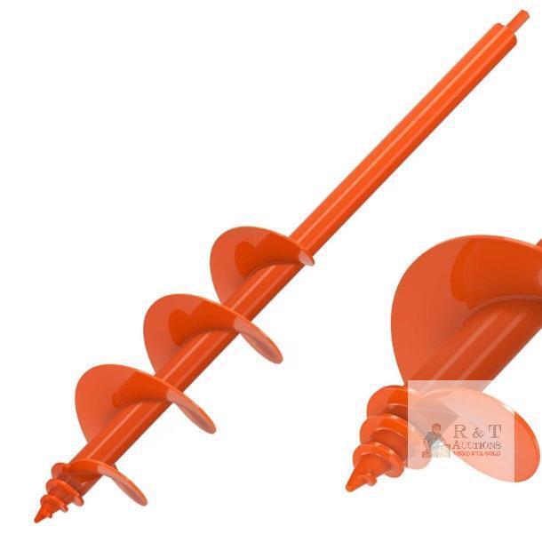 NEW Insaga 4 x 24 in Garden Auger Drill Bit, Spiral Post Hole Digger, 3/8" Chuck, High-Carbon Steel