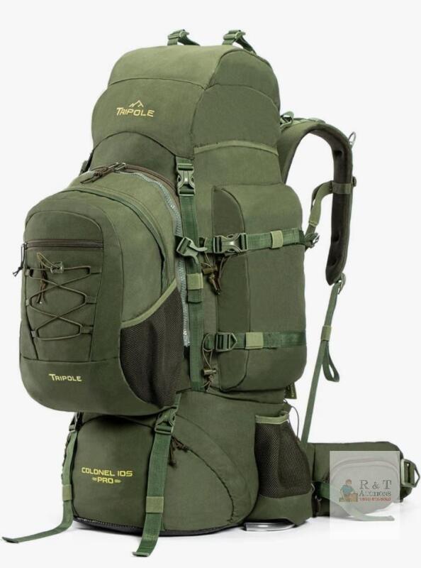 NEW Tripole Colonel Pro 105L Rucksack with Detachable 15L Daypack, Internal Frame, and Rain Cover