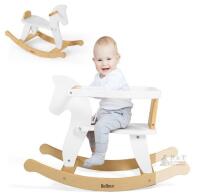 NEW Belleur Wooden Rocking Horse RHWR002WT_B, 1-3 Years, 110 lbs Capacity, Birchwood Plywood