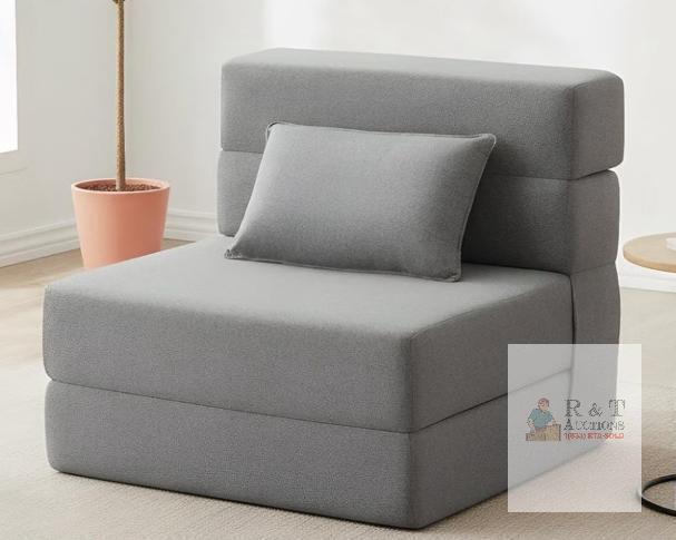 NEW FILUXE Convertible Folding Sofa Bed, Light Gray, 28" x 28" x 25" Chair, 72" x 28" x 6" Bed