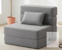 NEW FILUXE Convertible Folding Sofa Bed, Light Gray, 28" x 28" x 25" Chair, 72" x 28" x 6" Bed
